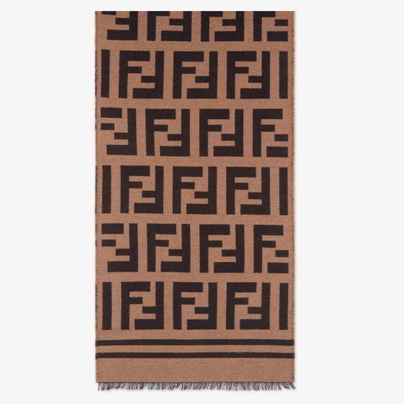 Fendi Beige Wool/Silk Scarf